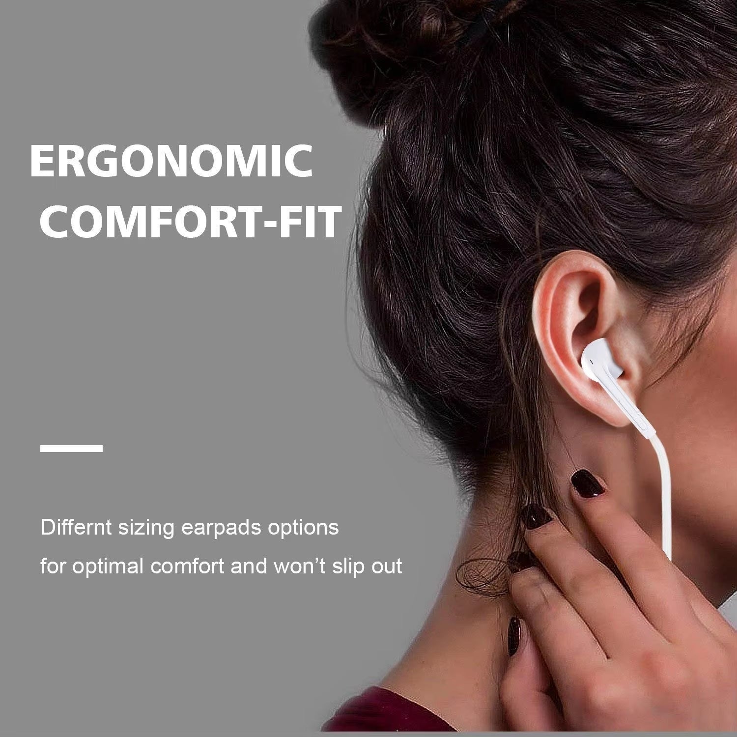 Wholesale 1.2M Earphones Wired 3.5Mm with Mic In-Ear Stereo Headphone for Iphone and Android
