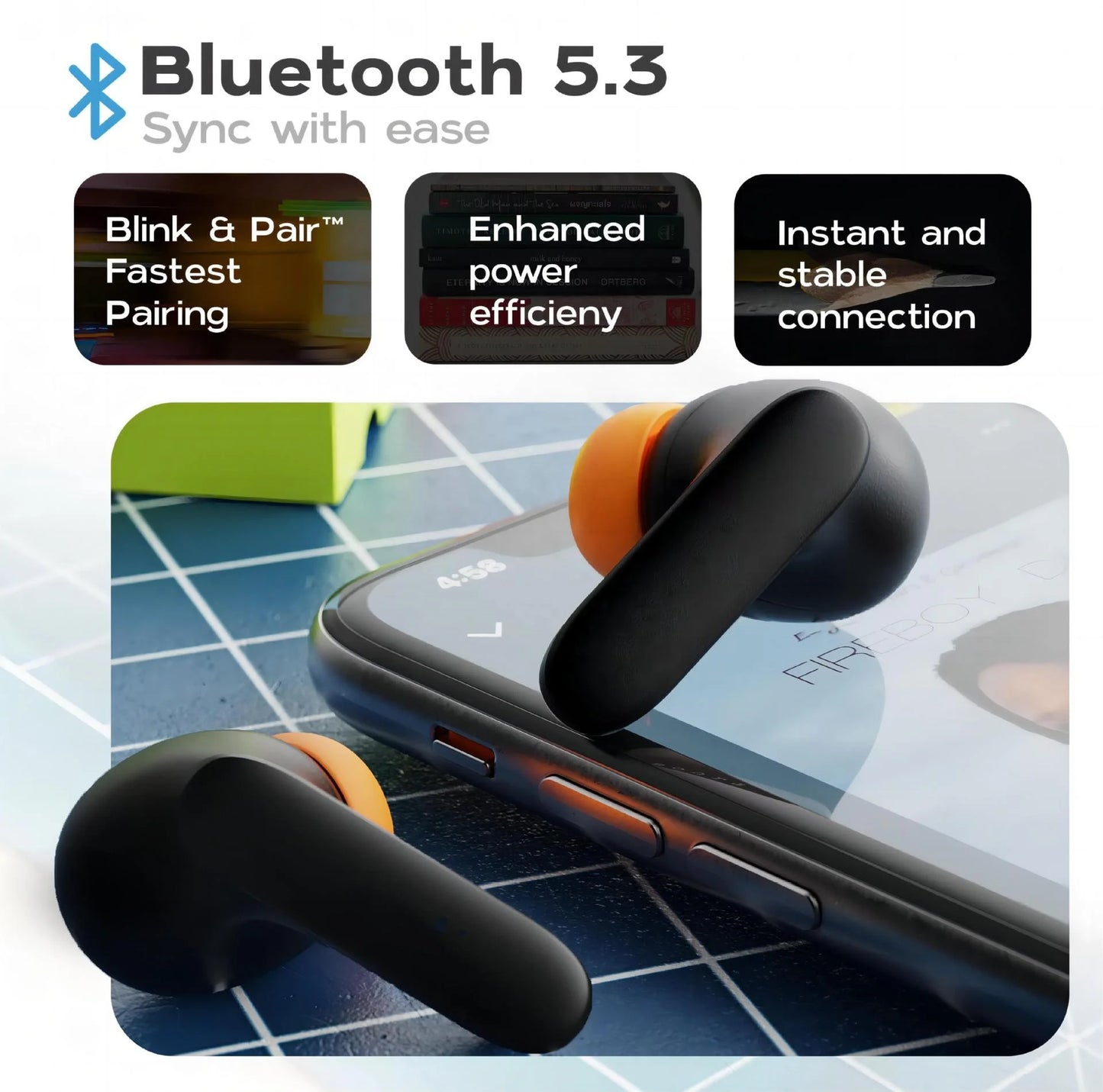  Z40Pro Four Microphone Enc Noise Cancellation Low-Latency Binaural Wireless TWS Headphone LED